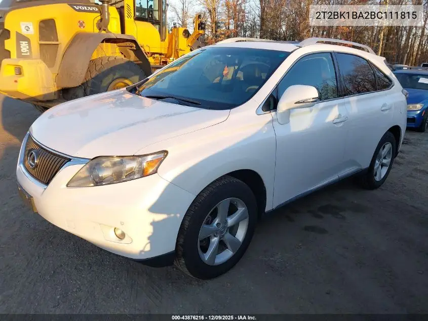 2T2BK1BA2BC111815 2011 Lexus Rx 350