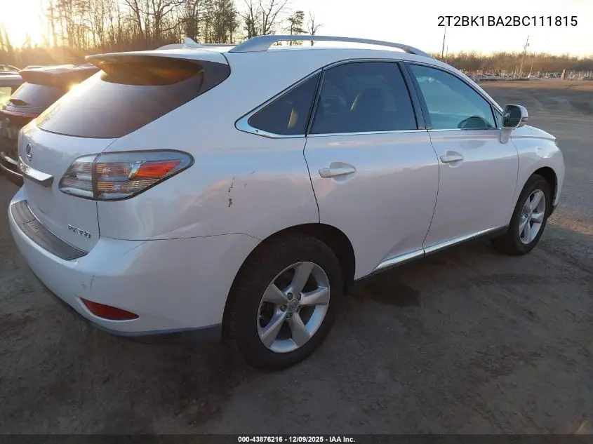 2T2BK1BA2BC111815 2011 Lexus Rx 350