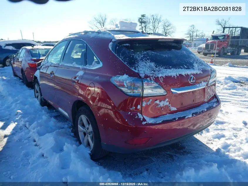 2T2BK1BA2BC081828 2011 Lexus Rx 350