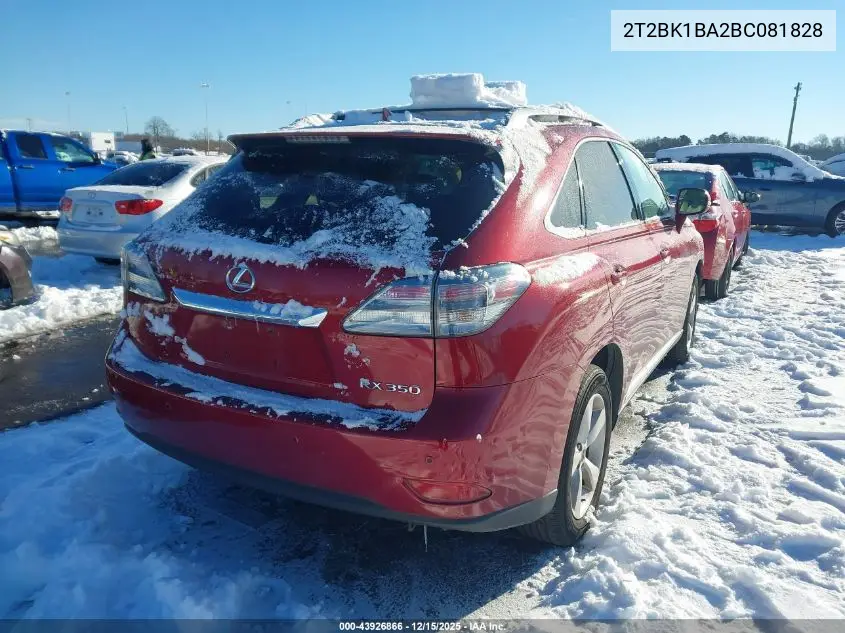 2T2BK1BA2BC081828 2011 Lexus Rx 350
