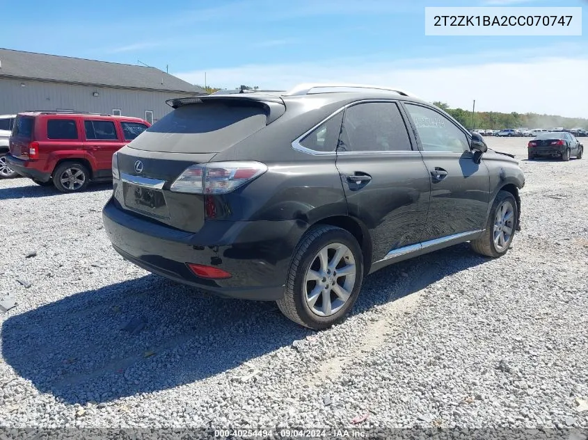 2T2ZK1BA2CC070747 2012 Lexus Rx 350 350