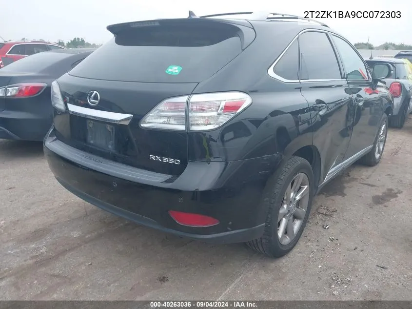 2T2ZK1BA9CC072303 2012 Lexus Rx 350