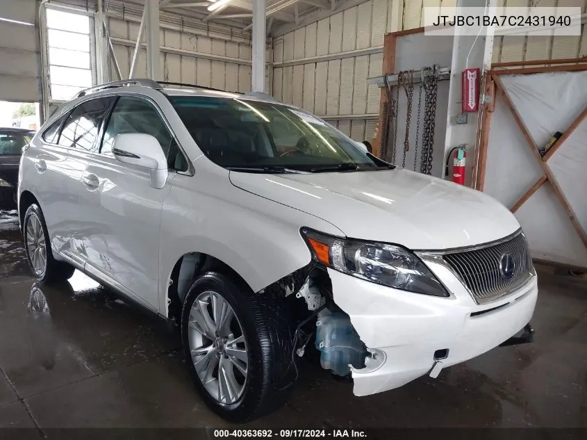 JTJBC1BA7C2431940 2012 Lexus Rx 450H