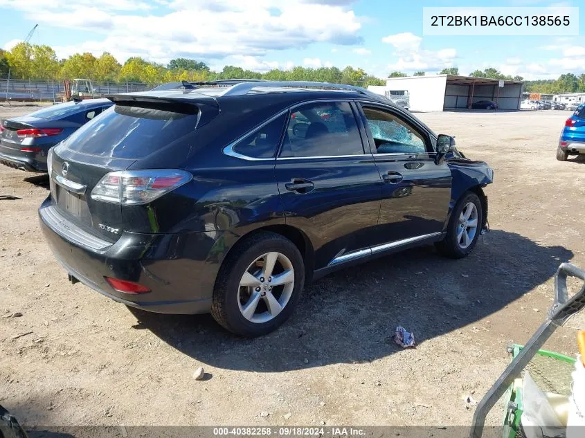 2T2BK1BA6CC138565 2012 Lexus Rx 350