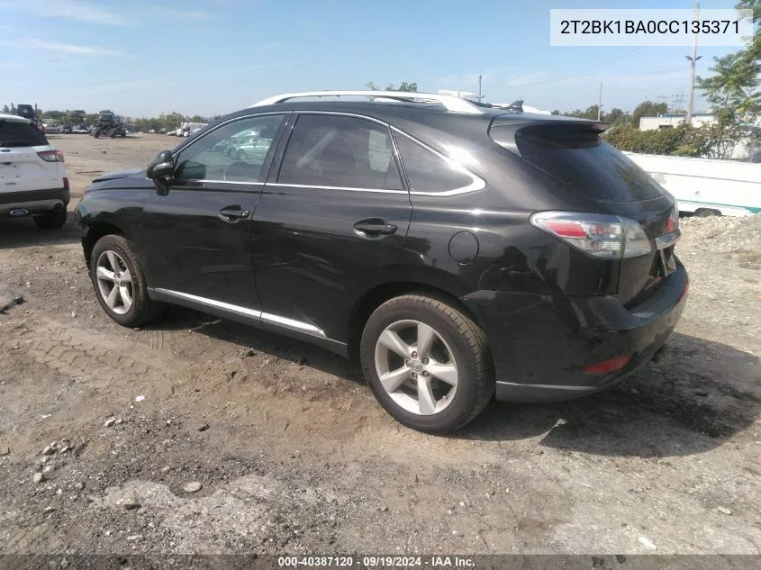 2T2BK1BA0CC135371 2012 Lexus Rx 350