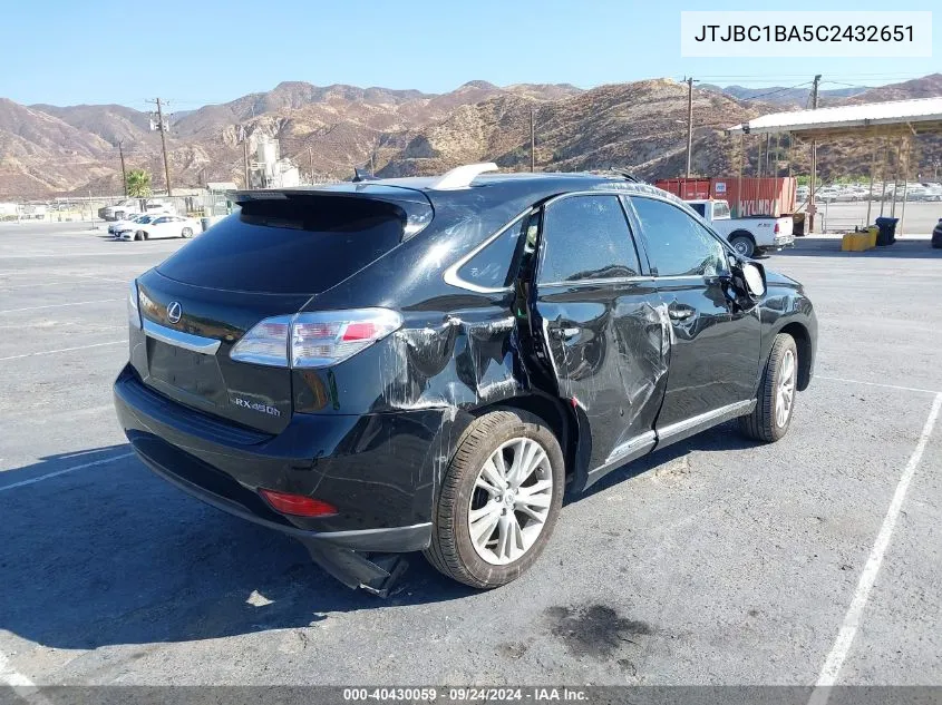 JTJBC1BA5C2432651 2012 Lexus Rx 450H