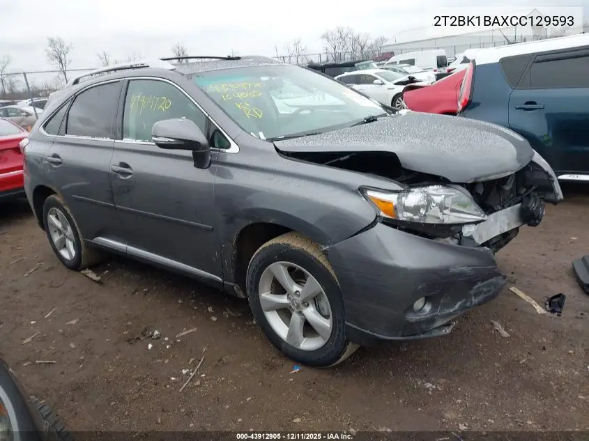2T2BK1BAXCC129593 2012 Lexus Rx 350