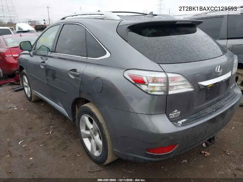 2T2BK1BAXCC129593 2012 Lexus Rx 350
