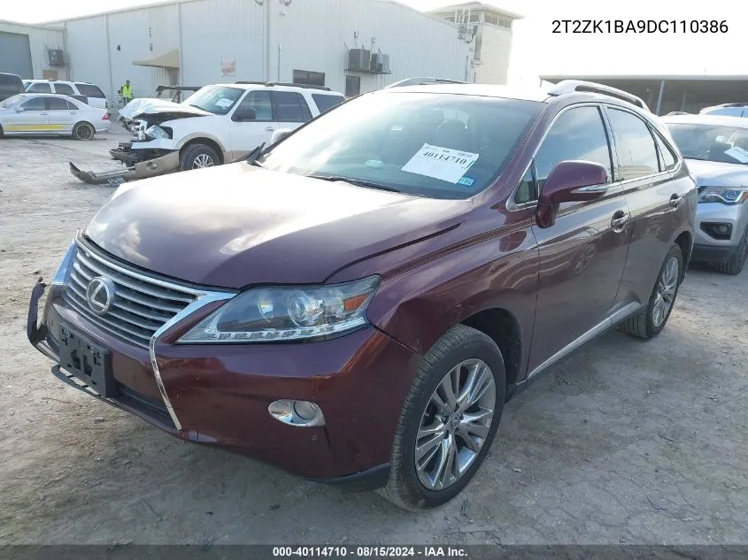 2T2ZK1BA9DC110386 2013 Lexus Rx 350