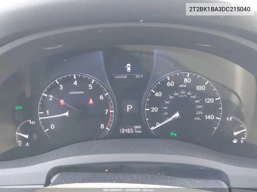 2T2BK1BA3DC215040 2013 Lexus Rx 350