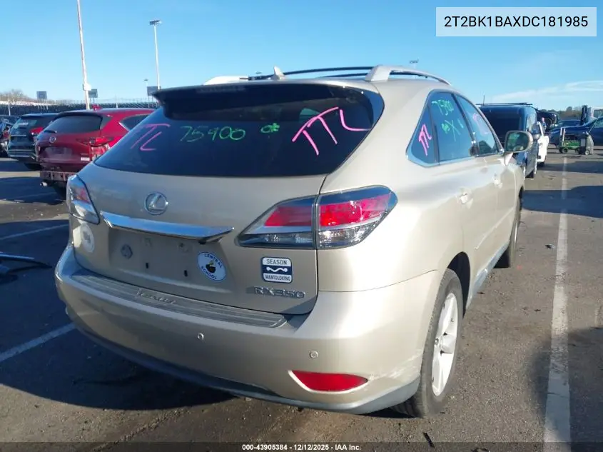 2T2BK1BAXDC181985 2013 Lexus Rx 350