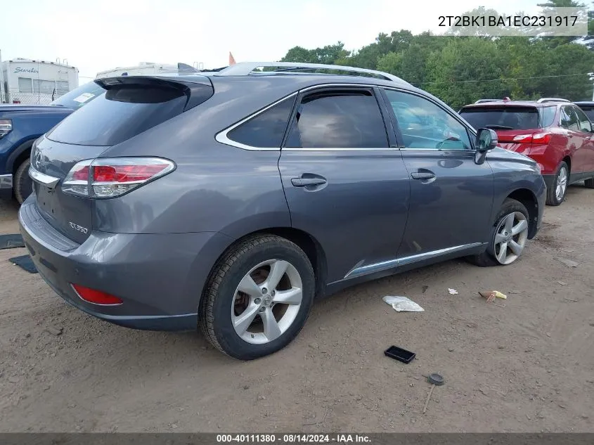 2T2BK1BA1EC231917 2014 Lexus Rx 350