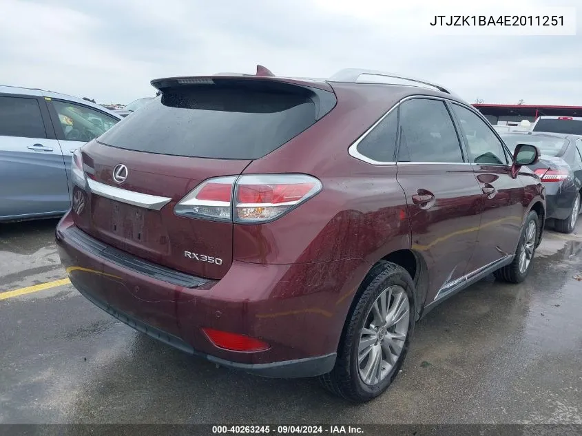 JTJZK1BA4E2011251 2014 Lexus Rx 350