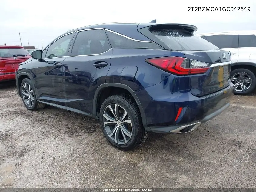 2T2BZMCA1GC042649 2016 Lexus Rx 350