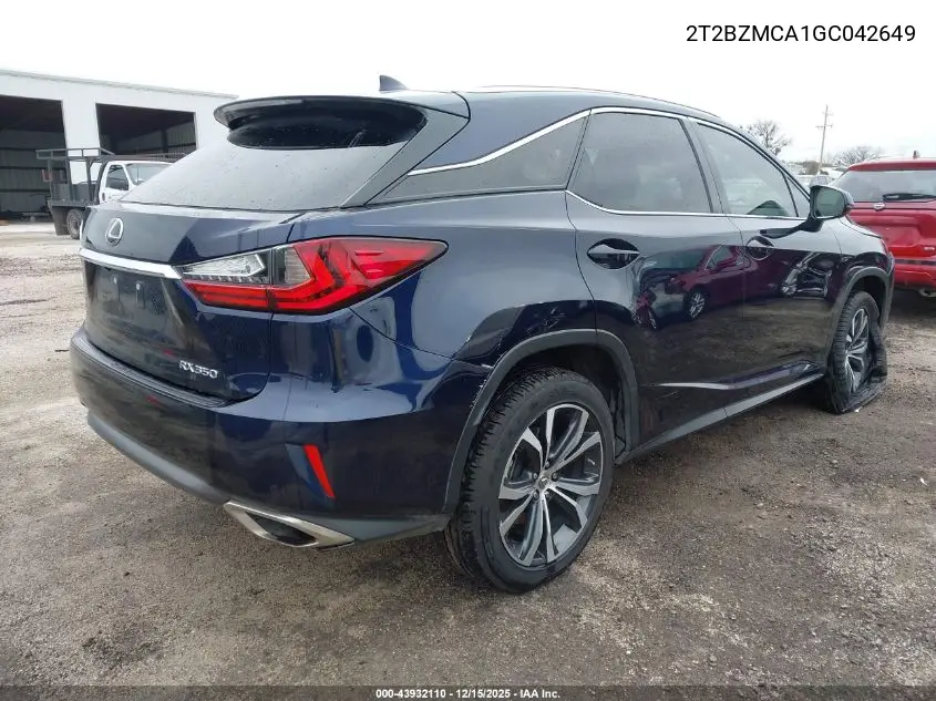 2T2BZMCA1GC042649 2016 Lexus Rx 350