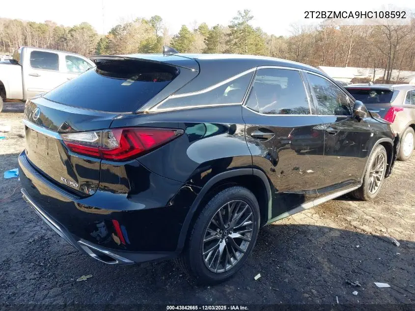 2T2BZMCA9HC108592 2017 Lexus Rx 350 F Sport