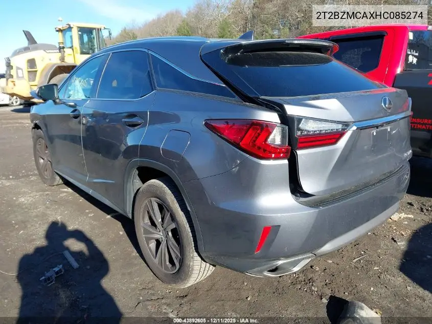 2T2BZMCAXHC085274 2017 Lexus Rx 350