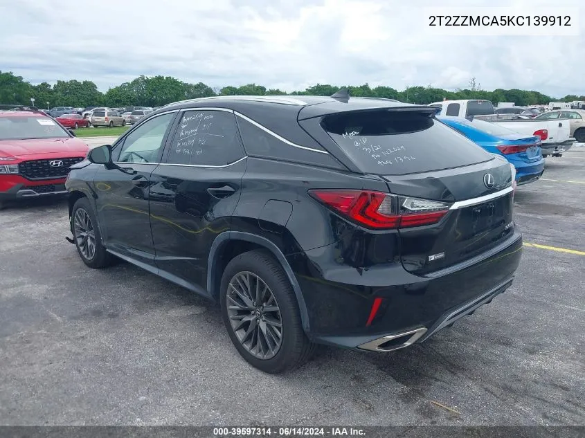 2T2ZZMCA5KC139912 2019 Lexus Rx 350