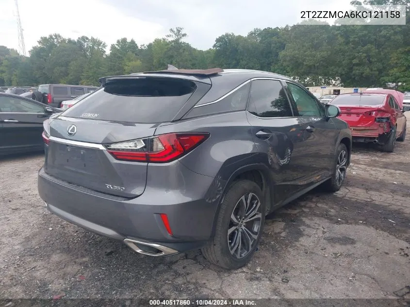 2T2ZZMCA6KC121158 2019 Lexus Rx 350