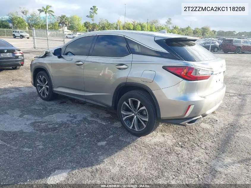 2T2ZZMCA2KC118208 2019 Lexus Rx 350