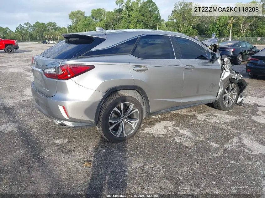 2T2ZZMCA2KC118208 2019 Lexus Rx 350