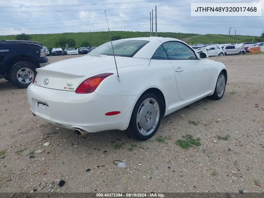 JTHFN48Y320017468 2002 Lexus Sc 430