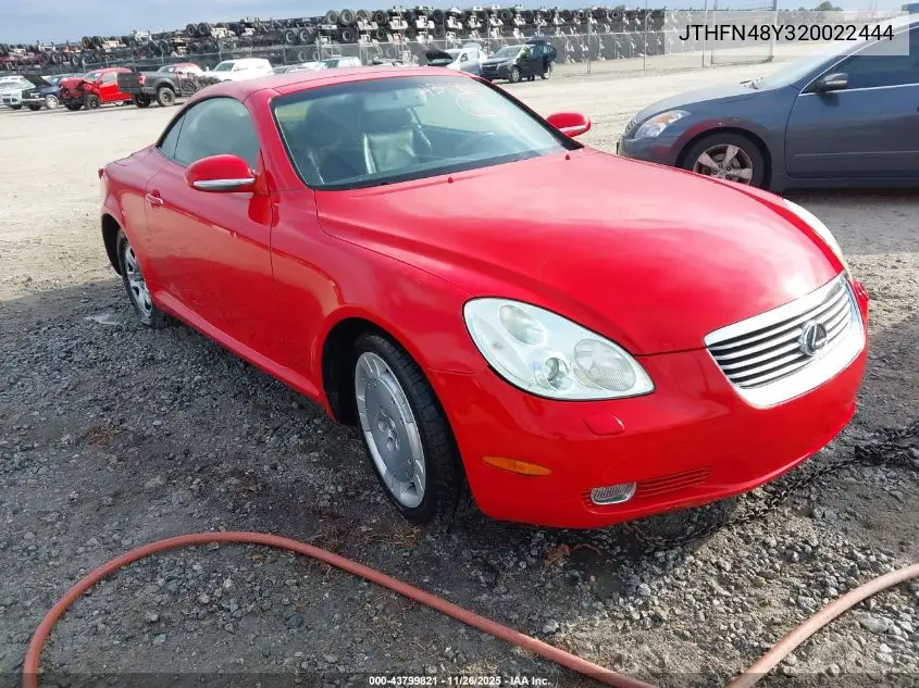 JTHFN48Y320022444 2002 Lexus Sc 430