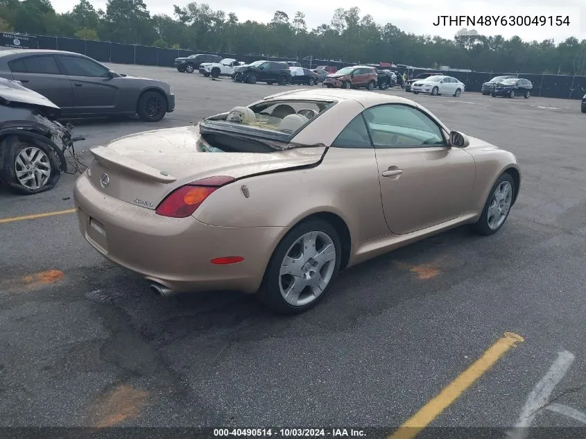 2003 Lexus Sc 430 VIN: JTHFN48Y630049154 Lot: 40490514