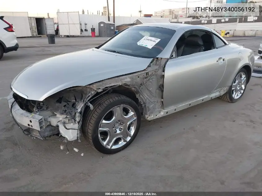 JTHFN48Y340056192 2004 Lexus Sc 430