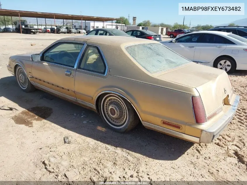 1MABP98FXEY673482 1984 Lincoln Continental Mark Vii