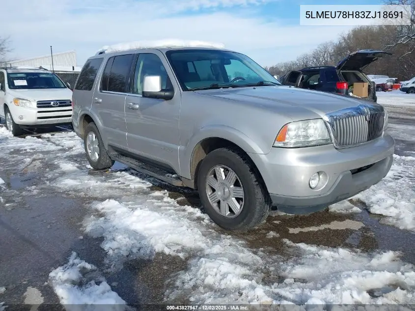 5LMEU78H83ZJ18691 2003 Lincoln Aviator