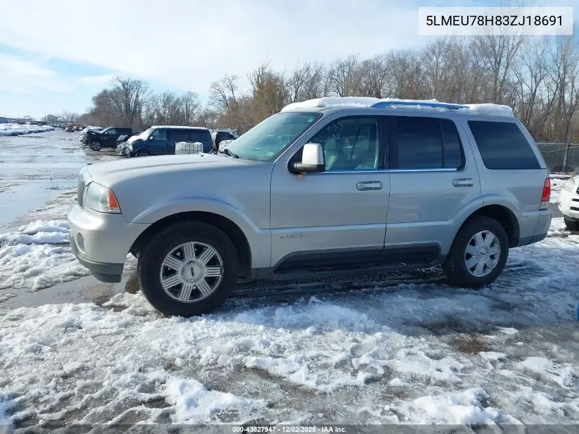 5LMEU78H83ZJ18691 2003 Lincoln Aviator