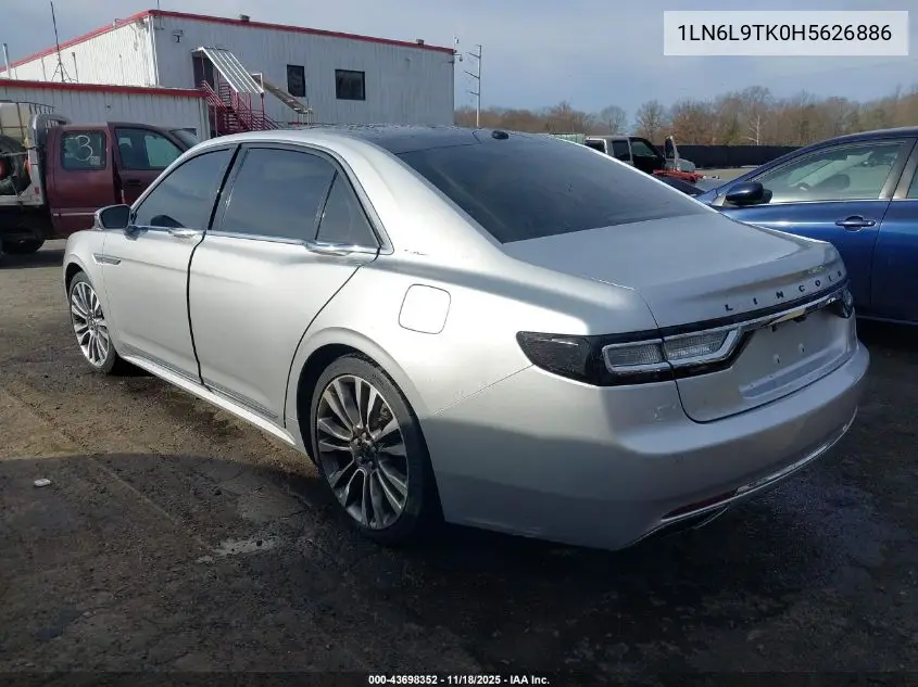 1LN6L9TK0H5626886 2017 Lincoln Continental Select