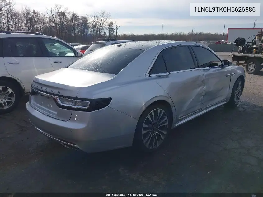 1LN6L9TK0H5626886 2017 Lincoln Continental Select