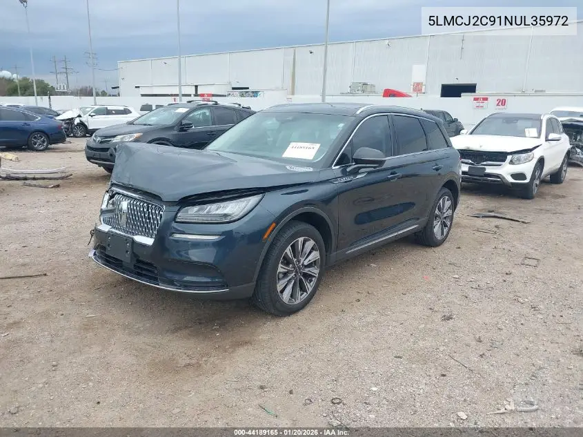 2022 Lincoln Corsair Reserve VIN: 5LMCJ2C91NUL35972 Lot: 44189165