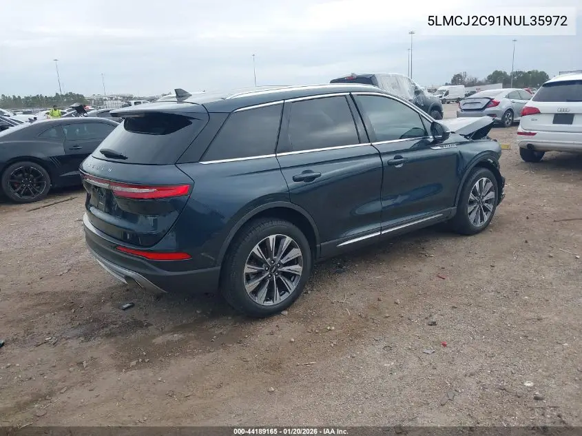 2022 Lincoln Corsair Reserve VIN: 5LMCJ2C91NUL35972 Lot: 44189165