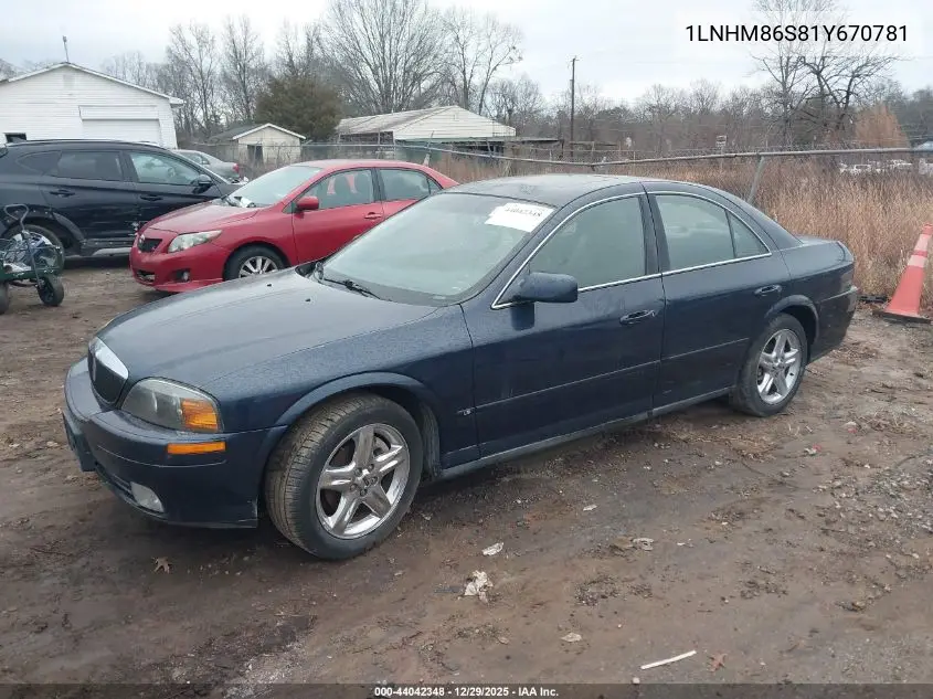 1LNHM86S81Y670781 2001 Lincoln Ls V6 Auto/V6 Manual