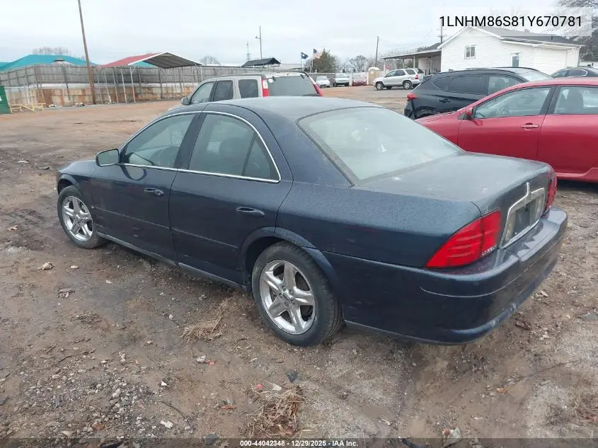 1LNHM86S81Y670781 2001 Lincoln Ls V6 Auto/V6 Manual
