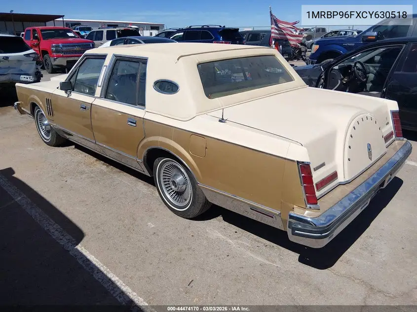 1982 Lincoln Mark Vi VIN: 1MRBP96FXCY630518 Lot: 44474170