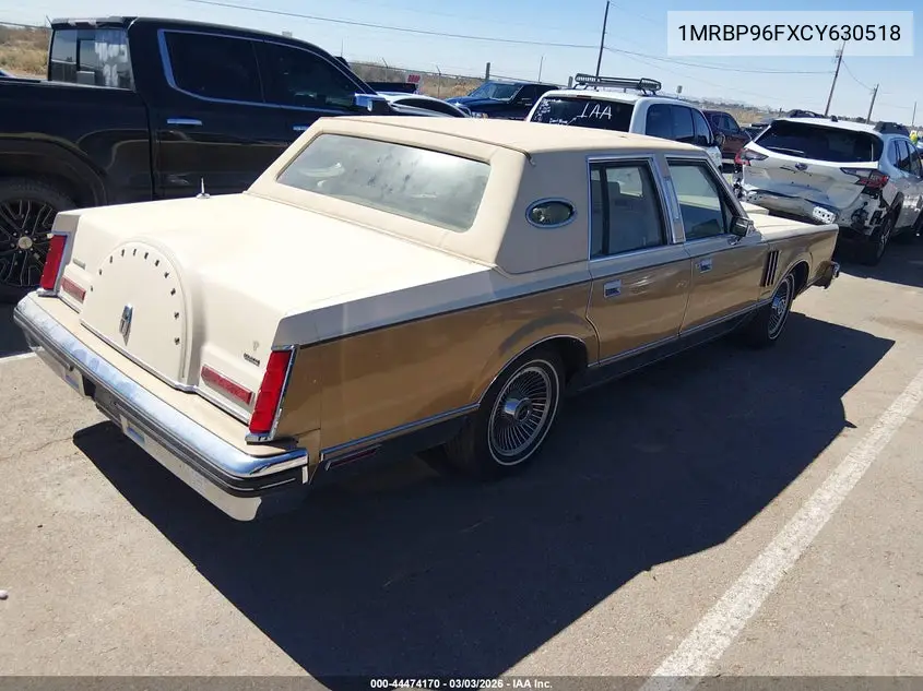 1982 Lincoln Mark Vi VIN: 1MRBP96FXCY630518 Lot: 44474170
