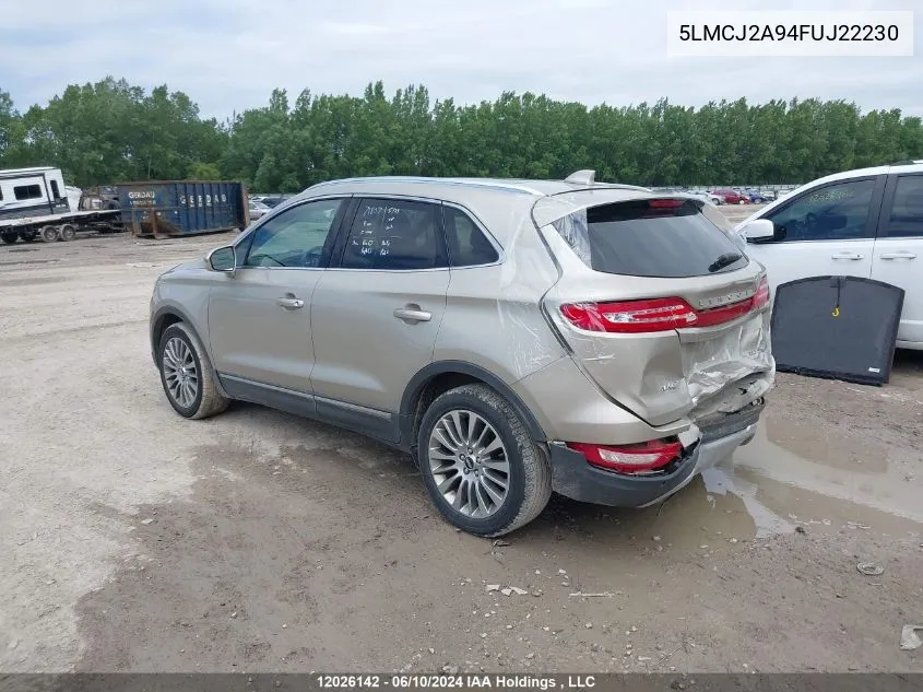 5LMCJ2A94FUJ22230 2015 Lincoln Mkc