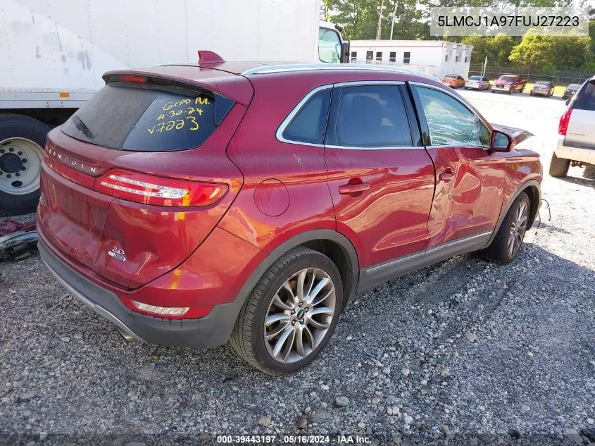 2015 Lincoln Mkc VIN: 5LMCJ1A97FUJ27223 Lot: 39443197