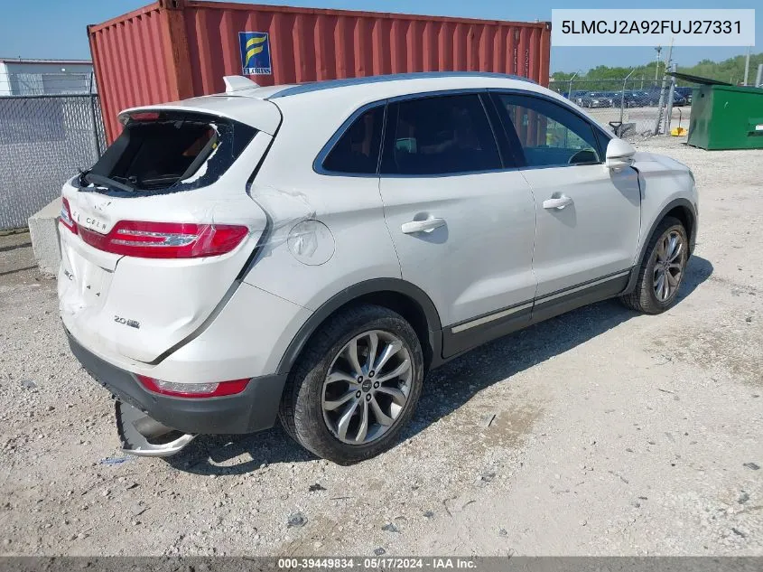 2015 Lincoln Mkc VIN: 5LMCJ2A92FUJ27331 Lot: 39449834