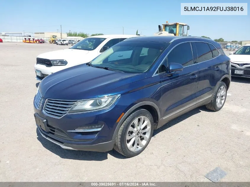 2015 Lincoln Mkc VIN: 5LMCJ1A92FUJ38016 Lot: 39825691