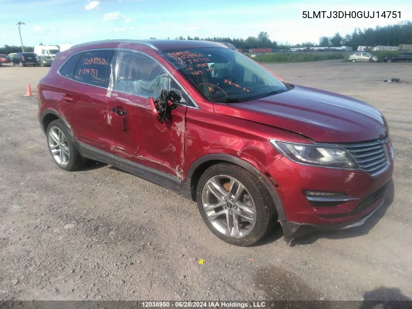 5LMTJ3DH0GUJ14751 2016 Lincoln Mkc Reserve