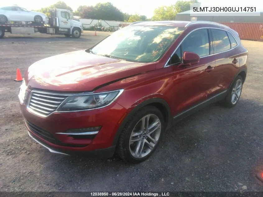 5LMTJ3DH0GUJ14751 2016 Lincoln Mkc Reserve