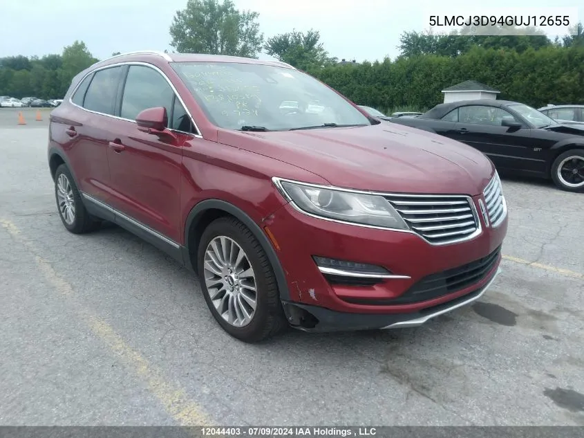 2016 Lincoln Mkc Reserve VIN: 5LMCJ3D94GUJ12655 Lot: 12044403