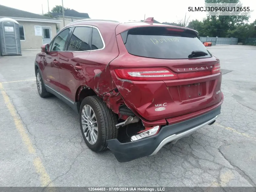 5LMCJ3D94GUJ12655 2016 Lincoln Mkc Reserve