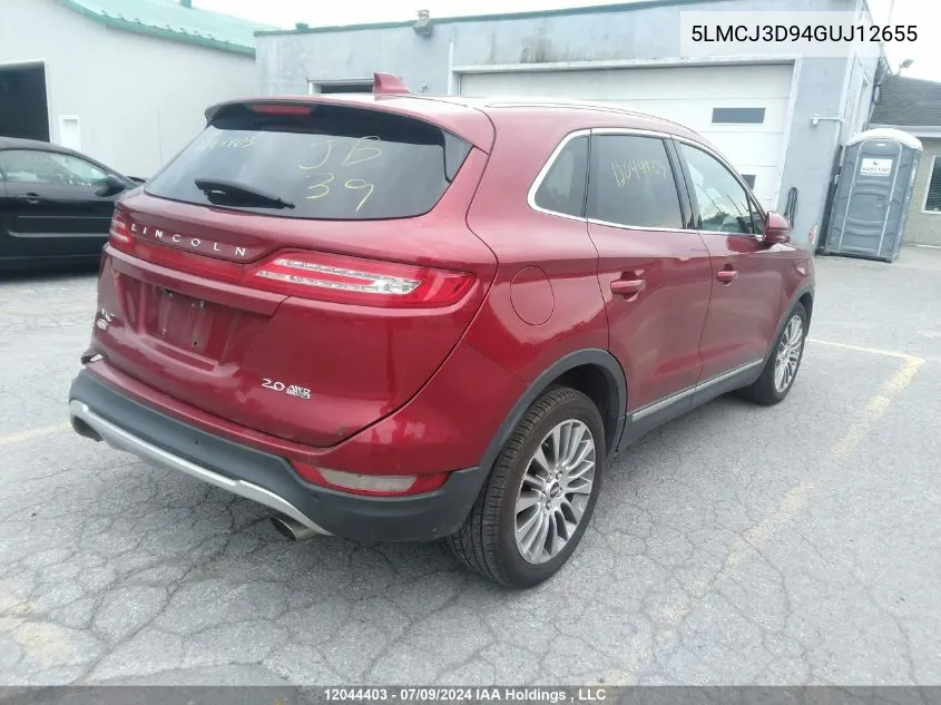 5LMCJ3D94GUJ12655 2016 Lincoln Mkc Reserve