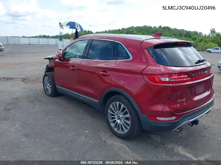 5LMCJ3C94GUJ20496 2016 Lincoln Mkc Reserve